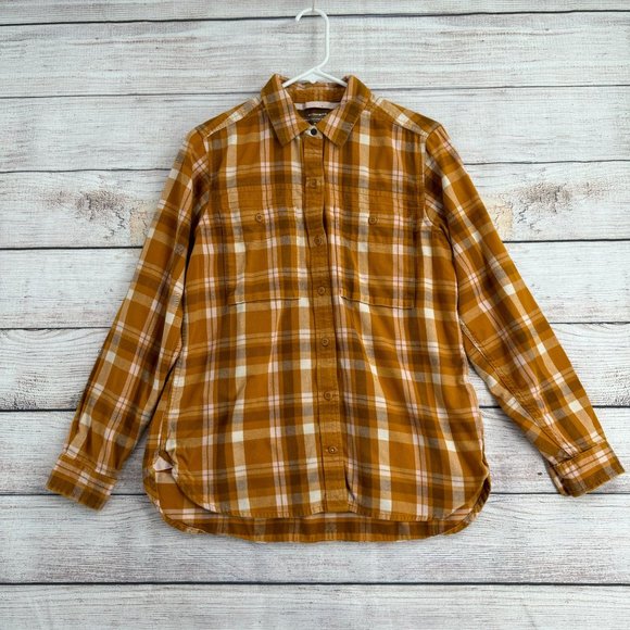 REI Women's Button Down Shirt - Mustard Plaid - Picture 1 of 6